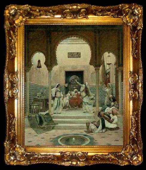 framed  unknow artist Arab or Arabic people and life. Orientalism oil paintings  326, ta009-2
